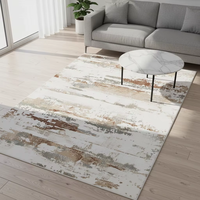 Grand tapis de luxe tissé à la machine en polypropylène Wilton, motif abstrait, à poils ras, 300x400cm, doux, antidérapant, résistant aux taches, pour salon