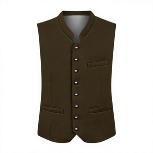 Chaleco de Traje Formal para Hombre, Talla Grande, Negro, Cuello en V, Cierre de Botón, Tejido Transpirable y Ecológico, Primavera/Otoño - Product Image 1