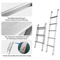 TYTXRV RV Camper Échelle de lit superposé en aluminium Échelle pliante avec 5 marches antidérapantes pour caravane camping-car Remorque Camper Van