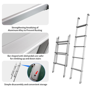TYTXRV RV Camper Échelle de <span class=keywords><strong>lit</strong></span> superposé en aluminium Échelle pliante avec 5 marches antidérapantes pour caravane <span class=keywords><strong>camping</strong></span>-<span class=keywords><strong>car</strong></span> Remorque Camper Van - Product Image 3