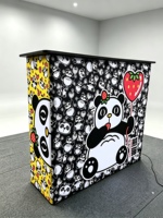 Comptoir portable incurvé écologique de la marque YZ avec affichage graphique personnalisé, table de démonstration en tissu tendu avec sac de transport
