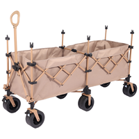 Chariot de pique-nique et de camping pliable robuste à quatre roues avec cadre en acier, couleurs personnalisables, vente en gros OEM