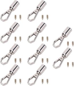 MOPFOL Sets Zinc Alloy <b>Snap</b> <b>Hooks</b> With Screws Mm Hole Bell End Caps For Leather Crafts Decorative Fittings Silver - Product Image 1