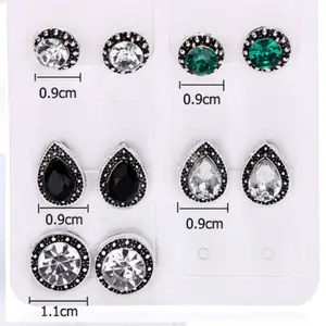 Fashion Cheap alloy crystal bohemian small earring combo stud pack set for girls jewelry