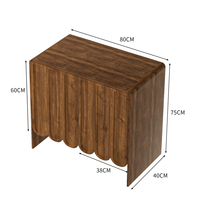 Table console moderne en bois et métal, 3 étagères, 2 tiroirs, portes shaker, pieds réglables, finition noyer, style farmhouse, écologique