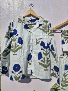 Floral Print Pajama Set Indian Cotton Nightwear Women Sleepwear Bohemian <b>Pyjamas</b> Gift <b>For</b> Her - Product Image 4