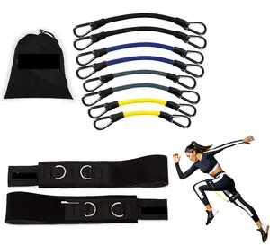Professional Custom Logo Speed Agility Kinetic Leg Workout Straps Resistance Bands Set With Metal Hook