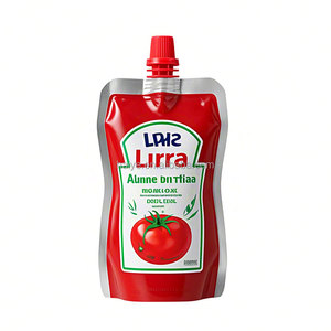 Pochette Doypack à <span class=keywords><strong>bec</strong></span> <span class=keywords><strong>verseur</strong></span> OEM/ODM écologique de qualité alimentaire pour l'emballage de sauce tomate et de ketchup, personnalisable avec impression et <span class=keywords><strong>bec</strong></span> <span class=keywords><strong>verseur</strong></span> - Product Image 1