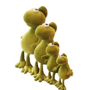 Flauschiger grüner Dinosaurier-Frosch gefüllte Plüschpuppe kundenspezifische weiche Dinosaurier-Frosch-Plüschie-Spielzeug angepasste Dinosaurier-Frosch-Gefülte Puppe
