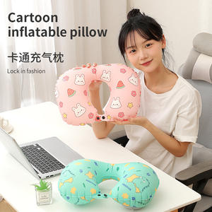 Oreiller de voyage gonflable en forme de U avec motif de fruits, en polyester, portable, rafraîchissant, pour une utilisation en extérieur - Product Image 5