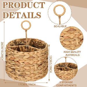Handmade Premium Quality Rustic Kitchen Accessory Water Hyacinth <b>Woven</b> <b>Basket</b> Spoon Holder Organizer Quality Storage Solution - Product Image 4