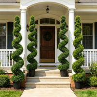 Arbre topiaire artificiel en spirale de 180 cm (6 pieds), faux buis en pot pour l'aménagement paysager intérieur et extérieur, jardin, patio, hôtel et terrasse