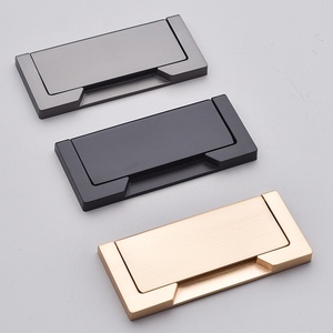 Tiroir de placard pliant poignée dissimulée moderne simple poignée de tiroir invisible armoire en or noir petit bouton main - Product Image 5