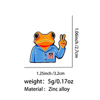 Épinglette en émail grenouille de Porto Rico, grenouille orange avec drapeau portoricain, broche grenouille Coqui avec signe de paix pour les amoureux de Porto Rico et les cadeaux