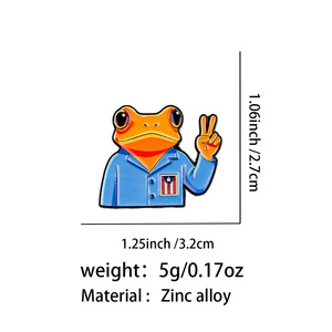 Pin Esmaltado de Rana de Puerto Rico, Rana Naranja con Bandera Puertorriqueñ<span class=keywords><strong>a</strong></span>, Pin de Solapa, Broche de Rana Coquí con Símbolo de Paz para Amantes de PR y Regalos - Product Image 3