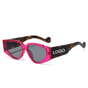 Ba HIPPOS Leopard Print Gương Chân Sun Glasses Phụ Nữ Nhựa UV400 Biểu Tượng Tùy Chỉnh Shades Oval Màu 2021 New Arrivals Sunglasses
