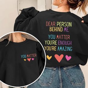 เสื้อสเวตเชิ้ตผู้หญิงลายกราฟิกสร้างแรงบันดาลใจ ผ้าฝ้ายระบายอากาศดี แขนยาว มีฮู้ด สำหรับผู้หญิง - Product Image 2