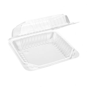 9‑Inch 200 Pack Hinged Ps Take‑Out <b>Containers</b> 1‑Comp Leak Resistant <b>Freezer</b> Safe Black White Clear - Product Image 1