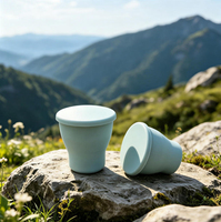 Bouteille d'eau portable en silicone avec couvercle, design pliable pour le café, le thé, les voyages et le camping