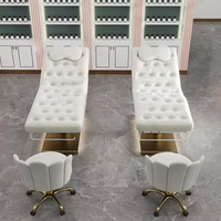 Mobilier de salon de haute qualité rose esthétique spa facial table de massage 3 moteur électrique cils chaise inclinable lit de beauté