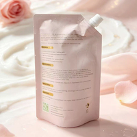 Pochette souple personnalisée avec bec verseur, en plastique laminé, pour emballage de recharge de shampoing et de lotion corporelle