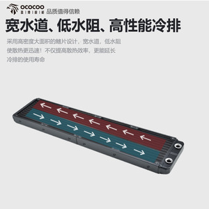 Radiateur en aluminium 480, refroidisseur d'eau divisé pour ordinateur, dissipateur thermique à ailettes haute densité pour PC - Product Image 3