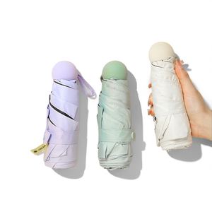 Parapluies de poche personnalisés, mini parapluies de voyage transparents, protection UV, promotionnels, parapluies pliables 5 sections pour la pluie - Product Image 1