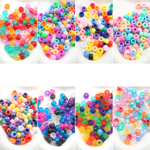 Vente <span class=keywords><strong>en</strong></span> gros de perles poney <span class=keywords><strong>en</strong></span> <span class=keywords><strong>plastique</strong></span> acrylique de 9mm décoration de tresses de cheveux perles à gros trous pour le bricolage accessoires de cheveux dreadlocks fabrication de bijoux - Product Image 4