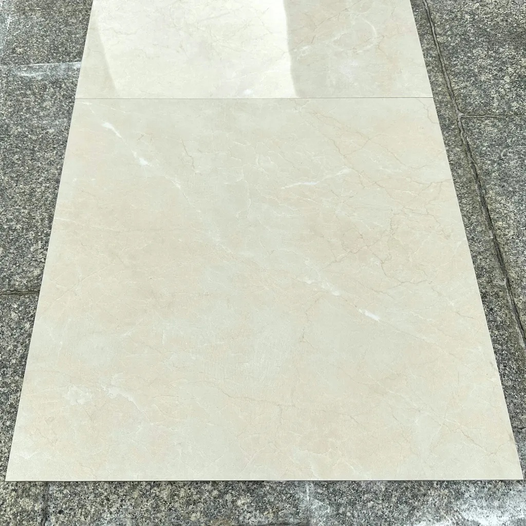 600x600x8 or 9mm ivory beige color marble polished flooring tiles porcelain