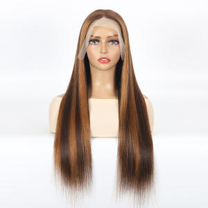 P4/27 #   Pelucas de Cabello Humano Virgen <span class=keywords><strong>Peruano</strong></span> con Frente de Encaje, sin Pegamento, Largas y Lisas, Estilos de Ondas Naturales HD para Encaje - Product Image 4
