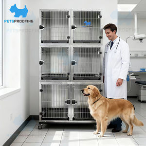 Nouveauté conçu modulaire robuste en acier inoxydable hôtel chiot grand chenil cage banque cage <span class=keywords><strong>Cages</strong></span> caisses chenils pour chiens - Product Image 1