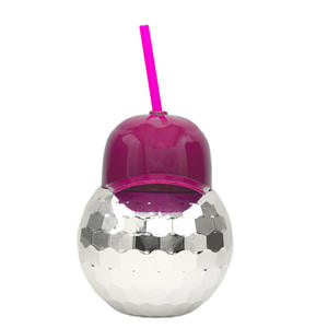 Vaso Creativo con Forma de Bola, Tapa y Pajita, para Agua, Vino, etc., con Efecto Disco, para Bar - Product Image 3