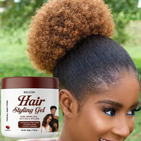 Gel Coiffant Anti-Frisottis pour Queue de Cheval Élégante, Gel Modelant Boucles Hydratant et Brillant pour Cheveux Bouclés