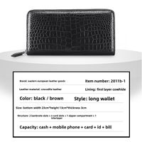 Tas Clutch Kulit Buaya Seamless 2026, Dompet Panjang Kulit Asli, Tempat Kartu, Dompet Koin
