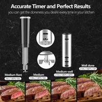 Cuisinière sous vide à contrôle précis de la température, portable, 5 litres, en acier inoxydable, cuiseur lent électrique pour la maison