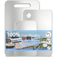 Titanium snijplank set van 3 voor keuken, kamperen, vaatwasserbestendig, metalen charcuterie snijplankmat voor vlees, fruit, kaas