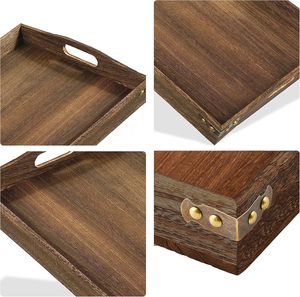 Bandeja de Servir Rectangular de Madera Natural Premium, Diseño Elegante y Ligero, Ecológica y Duradera para Servir Bebidas, Comida y Decoración - Product Image 4