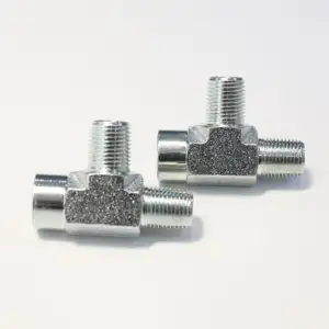 Carbone Acier Inoxydable NPTF Filetage Femelle \ Mâle Adaptateur Hydraulique Tube Tuyau Raccord Connecteur Réutilisable Pivotant Sertissage Tee - Product Image 1