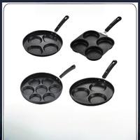 Poêle carrée moderne en fonte à quatre trous pour petit-déjeuner, œufs et burgers, antiadhésive, compatible induction, capacité 1-2L, pour steak