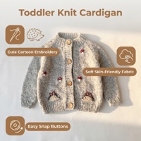 Pull pour bébé brodé à la main, cardigan tricoté pour enfants, haut décontracté mignon pour l'automne, de haute qualité, 100% coton, respirant et chaud