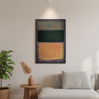 Impression sur toile abstraite de style Rothko : Peinture sur toile aux tons terreux, TOILE ENCADRÉE NOIRE