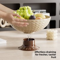 Plateau à fruits en plastique poli style Ins pour la maison, plateau à bonbons et snacks moderne et minimaliste pour salon, avec drain intégré