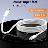 Veste en nylon tressé transfrontalière 240W Double TYPE-C ligne de données de charge rapide 5A PD charge rapide pour Apple 15/16 écran plat