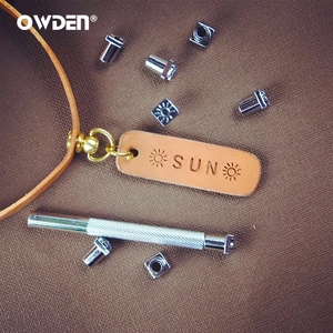 אודן 9-קטע עור פלדה מקצועי ערכת יד כלי סט עבור הטבעה diy עם התאמה אישית oem/odm - Product Image 1