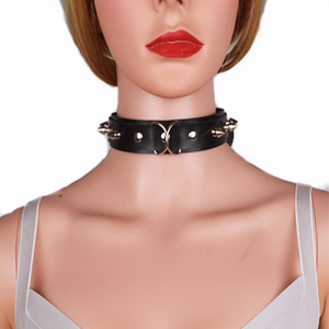 <span class=keywords><strong>Collar</strong></span> de Cuero PU con Anillos en O y Remaches Exagerados, Estilo Punk Gótico, para Aniversario - Product Image 2
