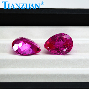 Tianzuan Phòng Thí Nghiệm Grown Sapphire Đá Quý Lê Hình Dạng Tăng Màu Hồng Màu Sắc Sapphire Tự Nhiên Cắt Đá Với Các Vết Cắt Lỏng Sapphire Đá - Product Image 2