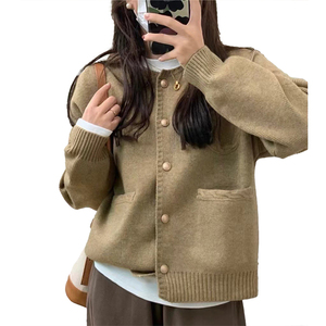 Cárdigan de Punto Personalizable de Alta Gama para Mujer, Nuevo Estilo, Holgado, Suéter de Moda para Mujer, Ropa Exterior - Product Image 3