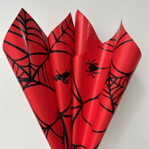 Halloween Bó Hoa Gói Giấy Spider <span class=keywords><strong>Web</strong></span> Rắn Màu Hoa Bó Hoa Gói Giấy Đáng Sợ Gói Giấy Cho Người Bán Hoa - Product Image 1