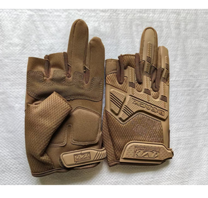 Gants tactiques HBG1001 en tissu tricoté élastique en nylon vert camouflage noir kaki avec points et languettes en silicone pour la protection - Product Image 4