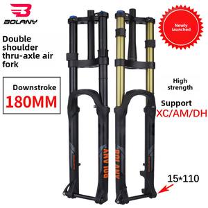 Fourche de vélo en aluminium 26'' 27.5'' 29'' en alliage d'aluminium, commande manuelle, <span class=keywords><strong>suspension</strong></span> pneumatique pour VTT, double couronne, descente - Product Image 2